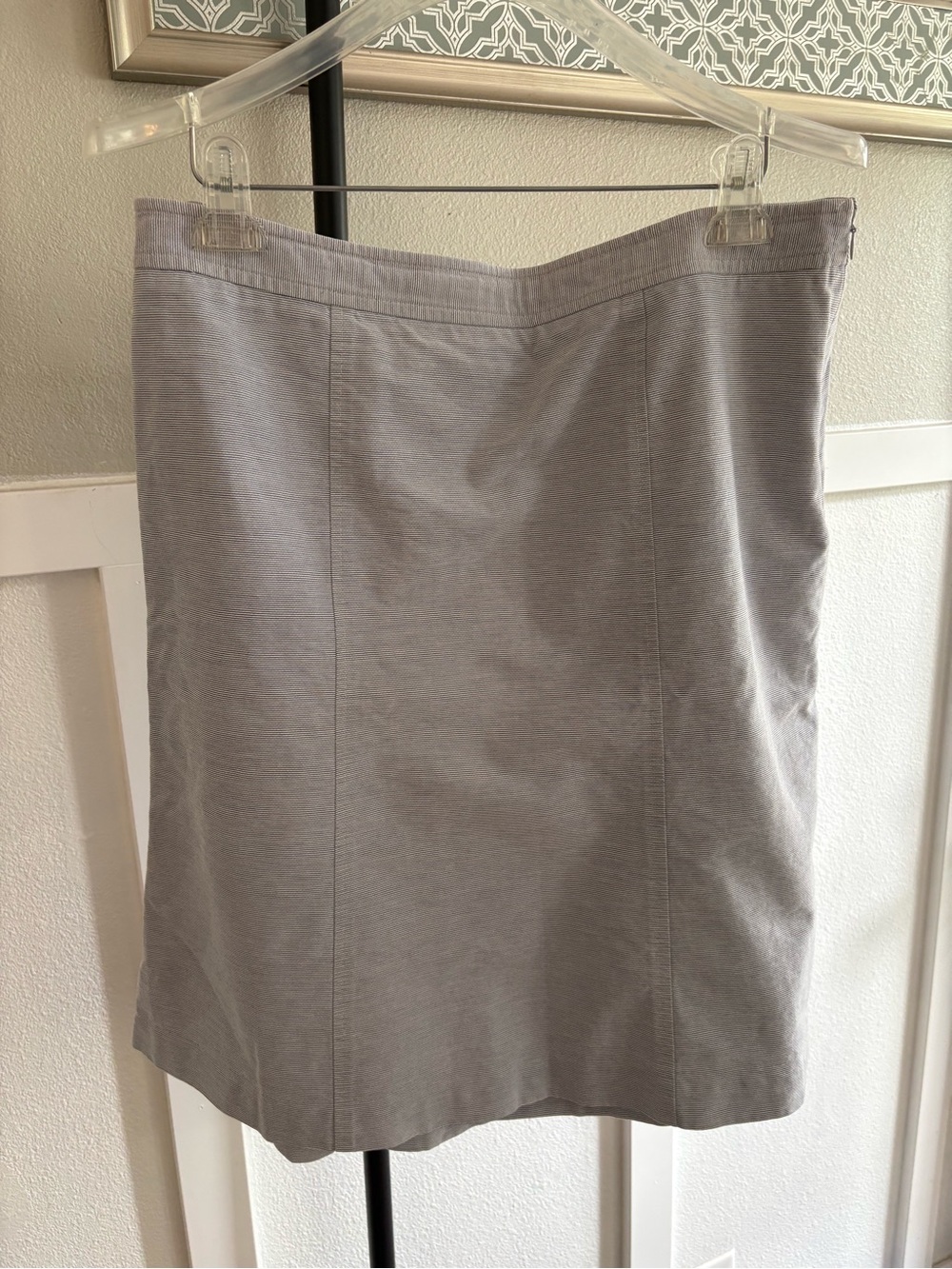 Ann Taylor LOFT Size 16 Gray Pinstripe A-Line Skirt